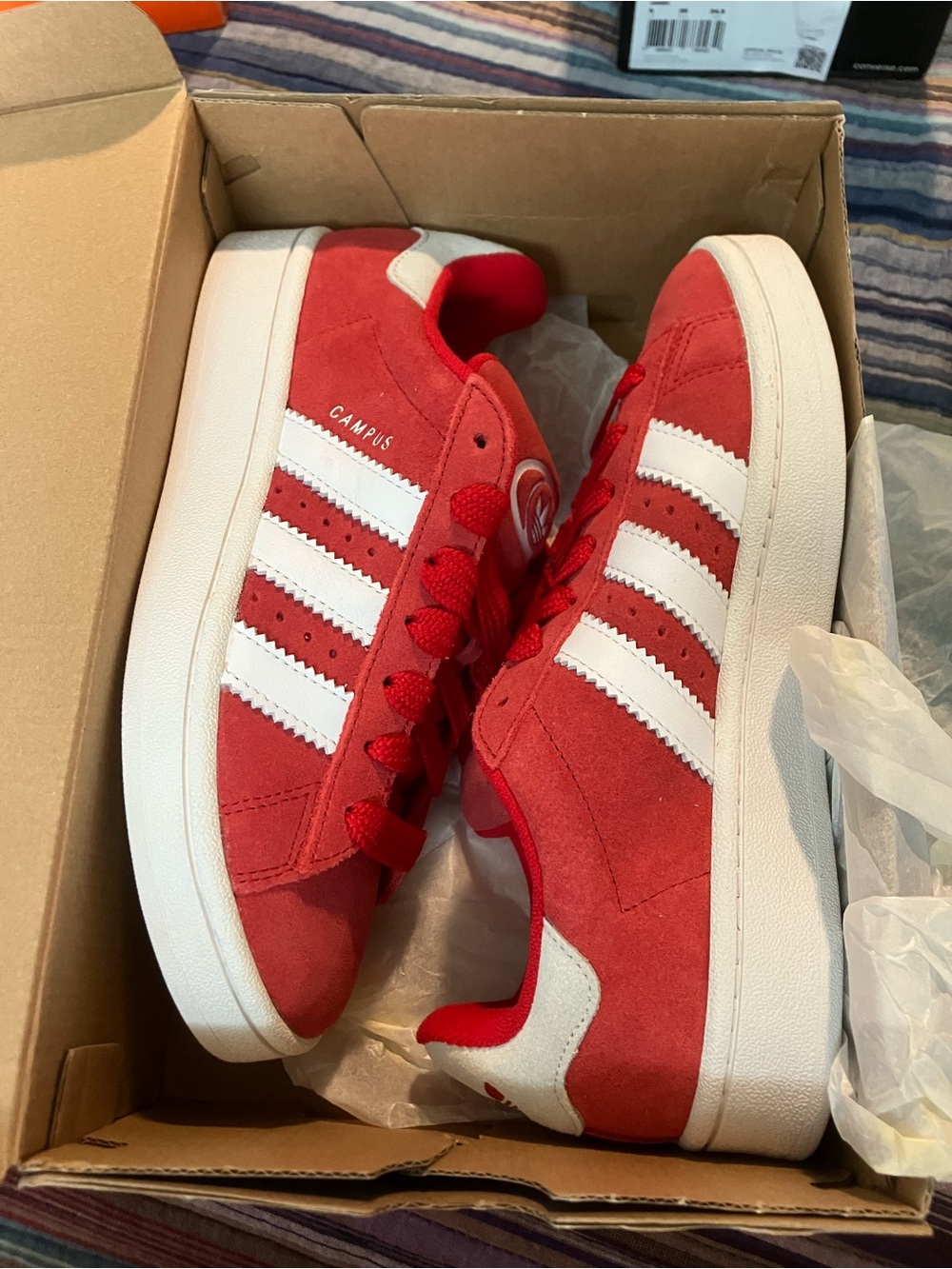 adidas Campus Women’s Sneakers — Red/White Sz 6 / 5 Youth